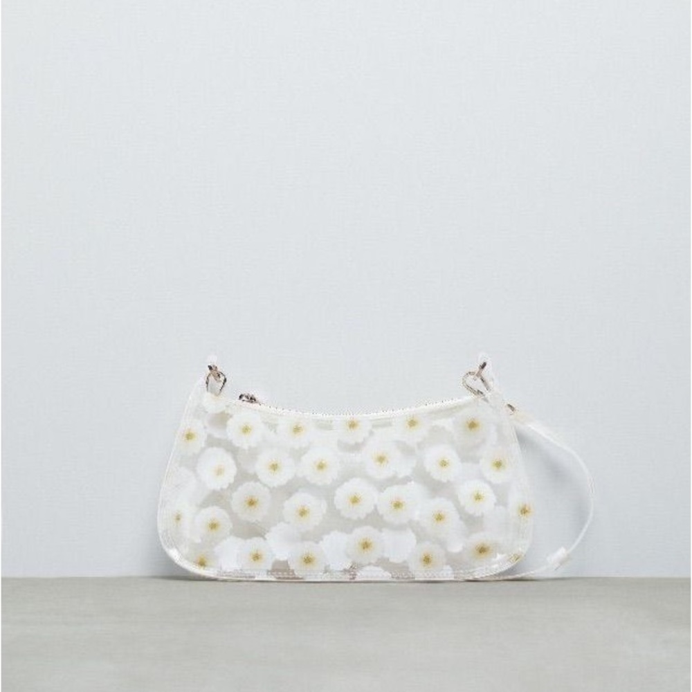 VINYL FLORAL SHOULDER BAG ZARA